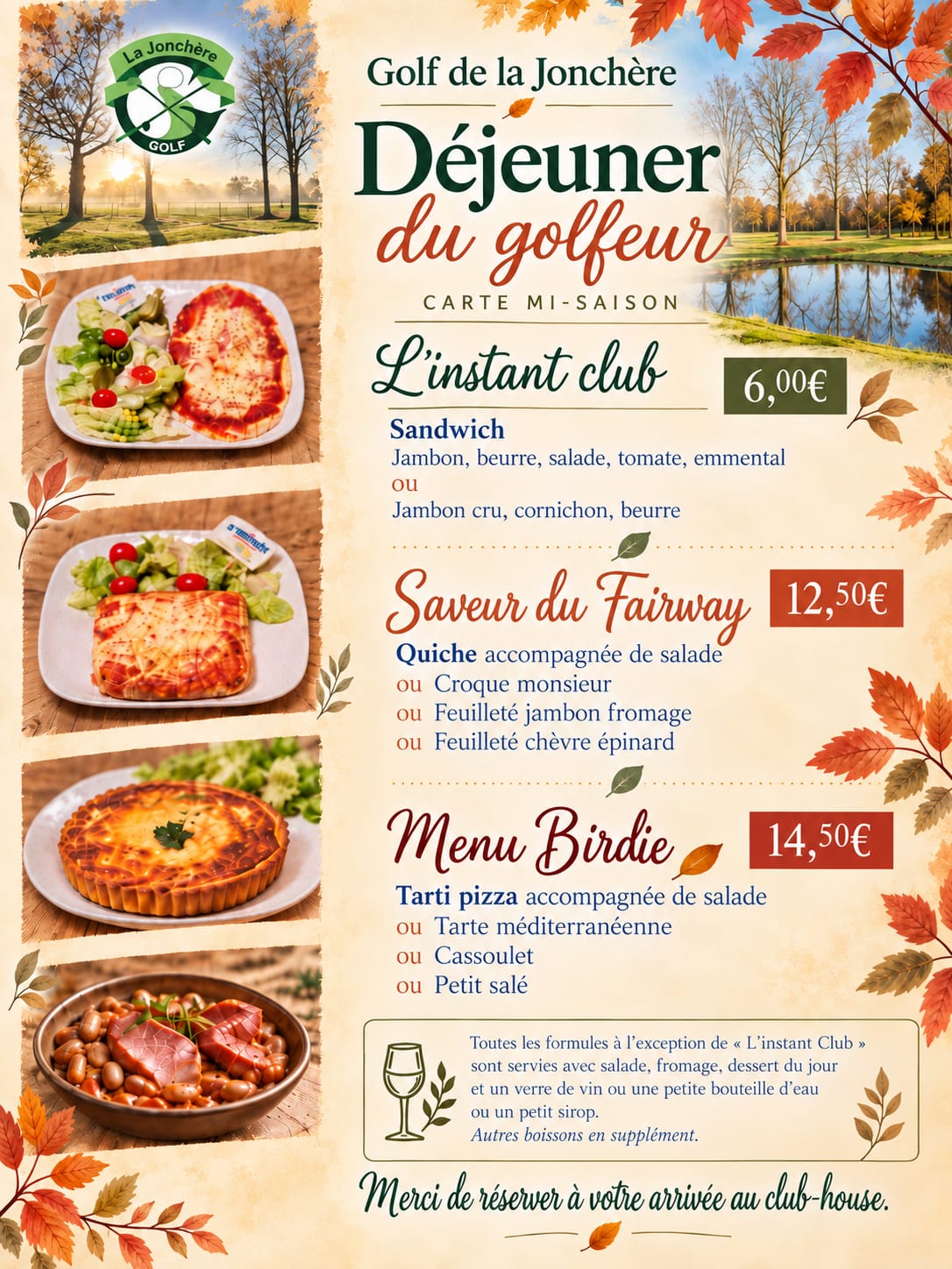 Carte Brasserie demi-saison 2026